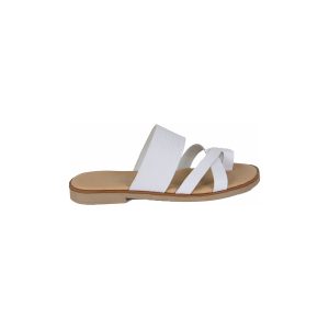Split leather sandals with straps