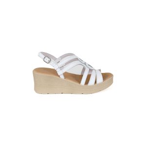 Strappy wedge leather sandal