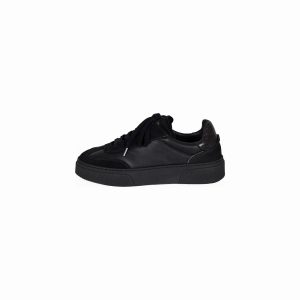 Leather sneakers with animal print back detail