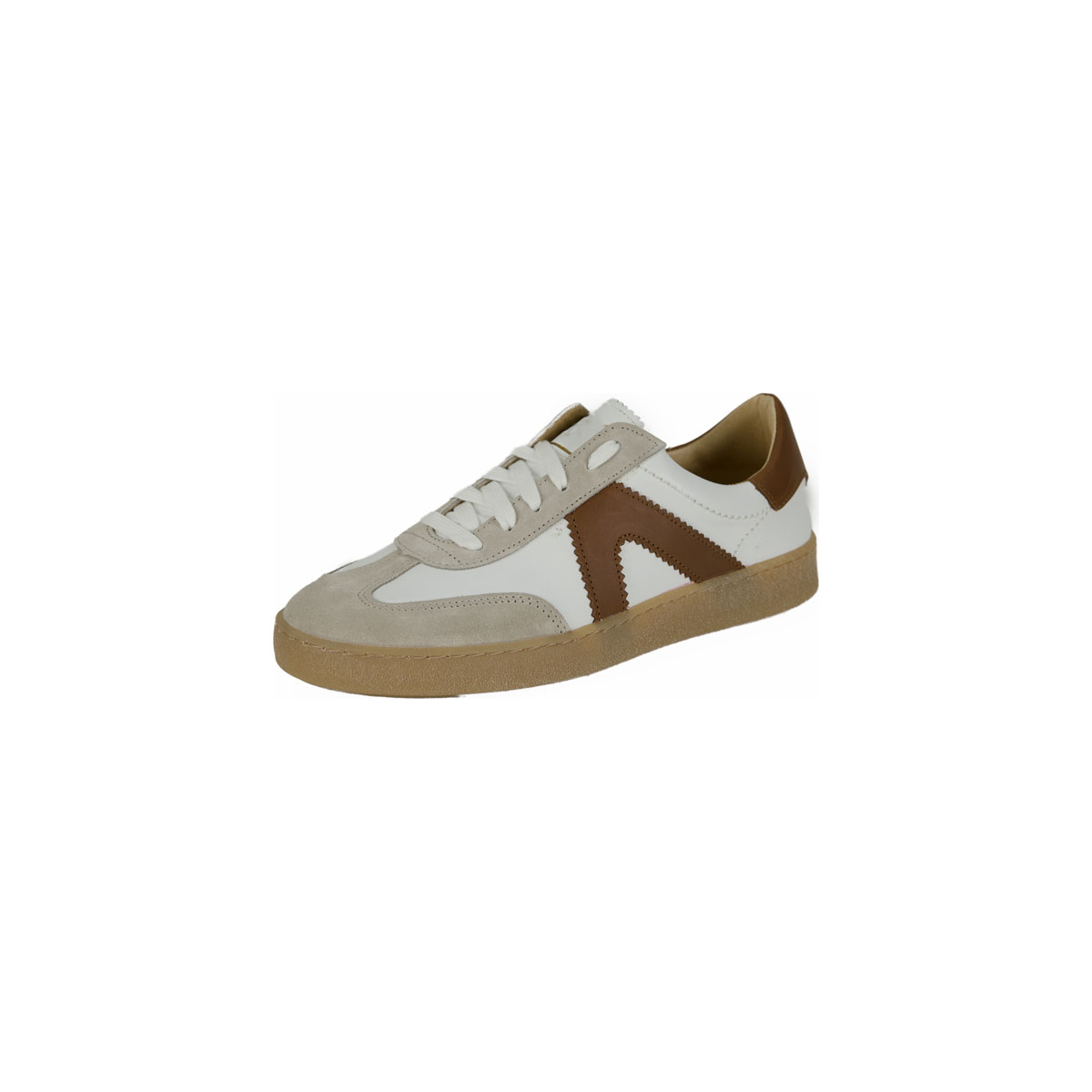 Leather sneaker with contrast lateral detail Leather sneaker with contrast lateral detail - Image 2